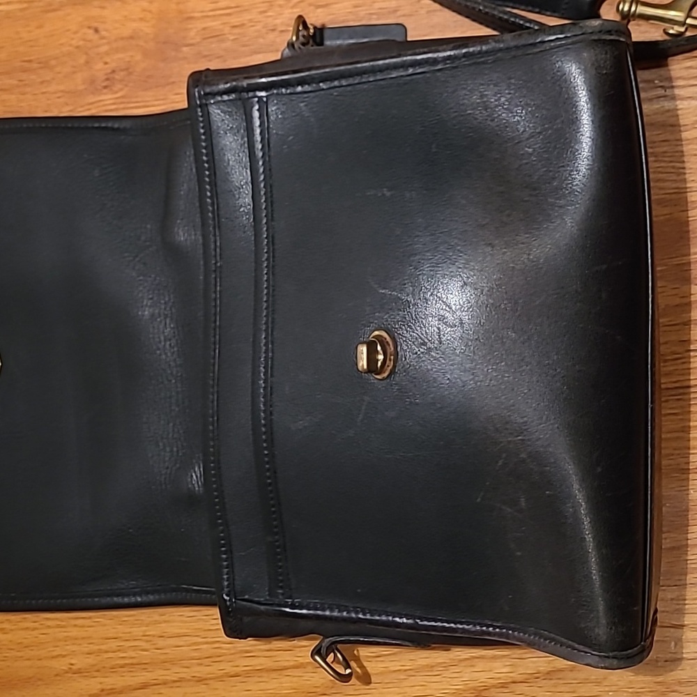 Coach Black Leather Crossbody Bag with Gold Hardware - Picture 11 of 16
